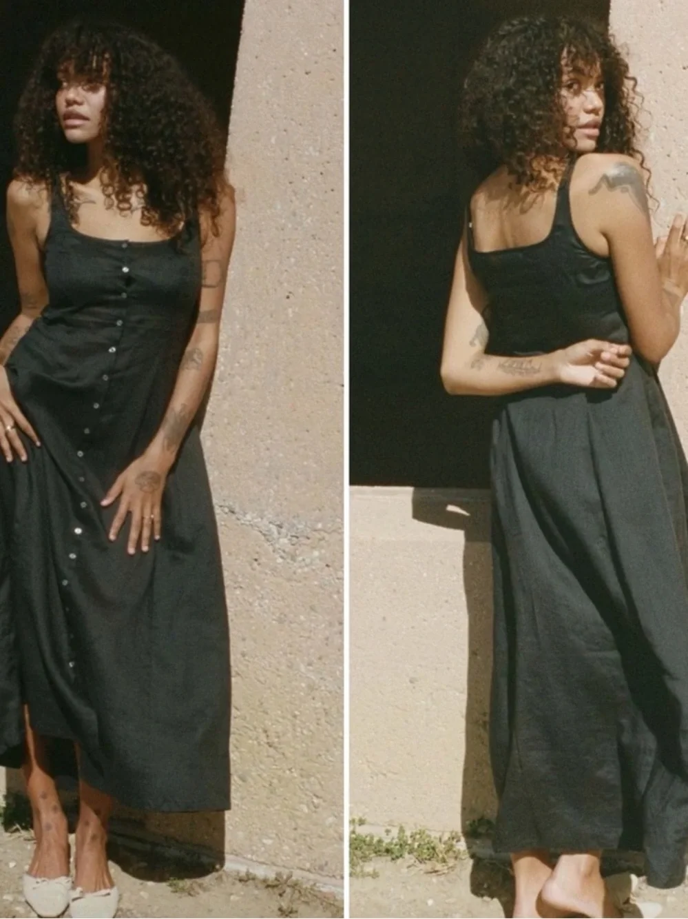 Doen Lantana Midi Dress Black - Picture 1 of 8
